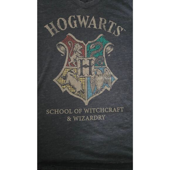 Harry Potter Hogwarts School of Witchcraft & Wizardry V-Neck T-shirt Size Medium - Picture 8 of 11